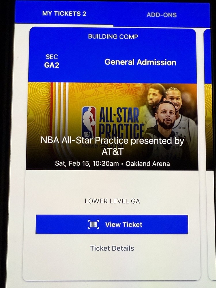 ALL STAR WEEKEND PRACTICE 2 TICKETS