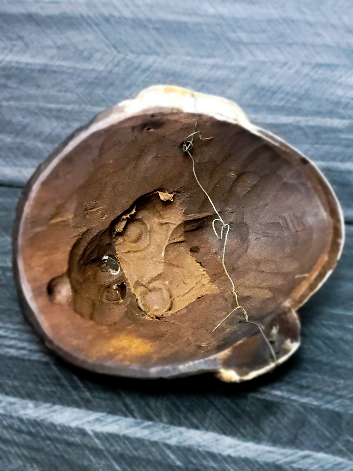 Antique Guatemalan Parade Dance Mask Wood Painted Glass Eyes Intact 19c