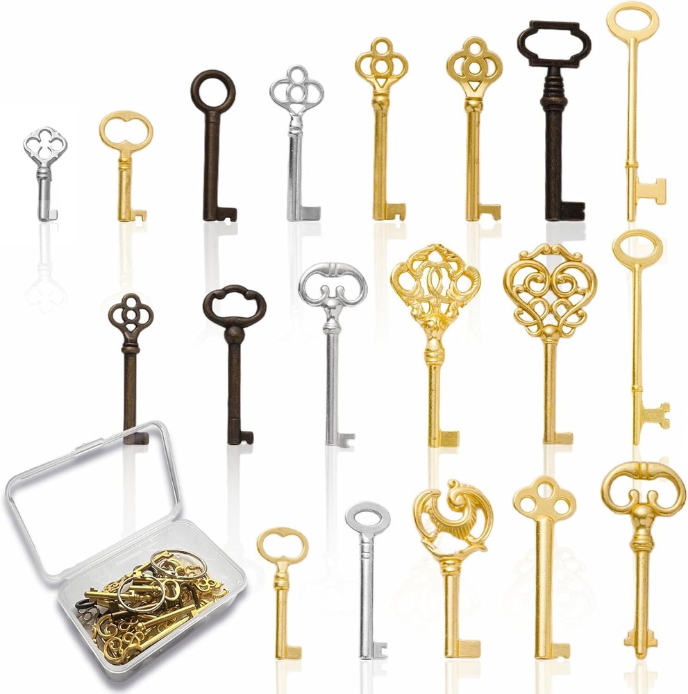 Universal Skeleton Keys Replacement 19Pcs Hollow Barrel Skeleton Key Set