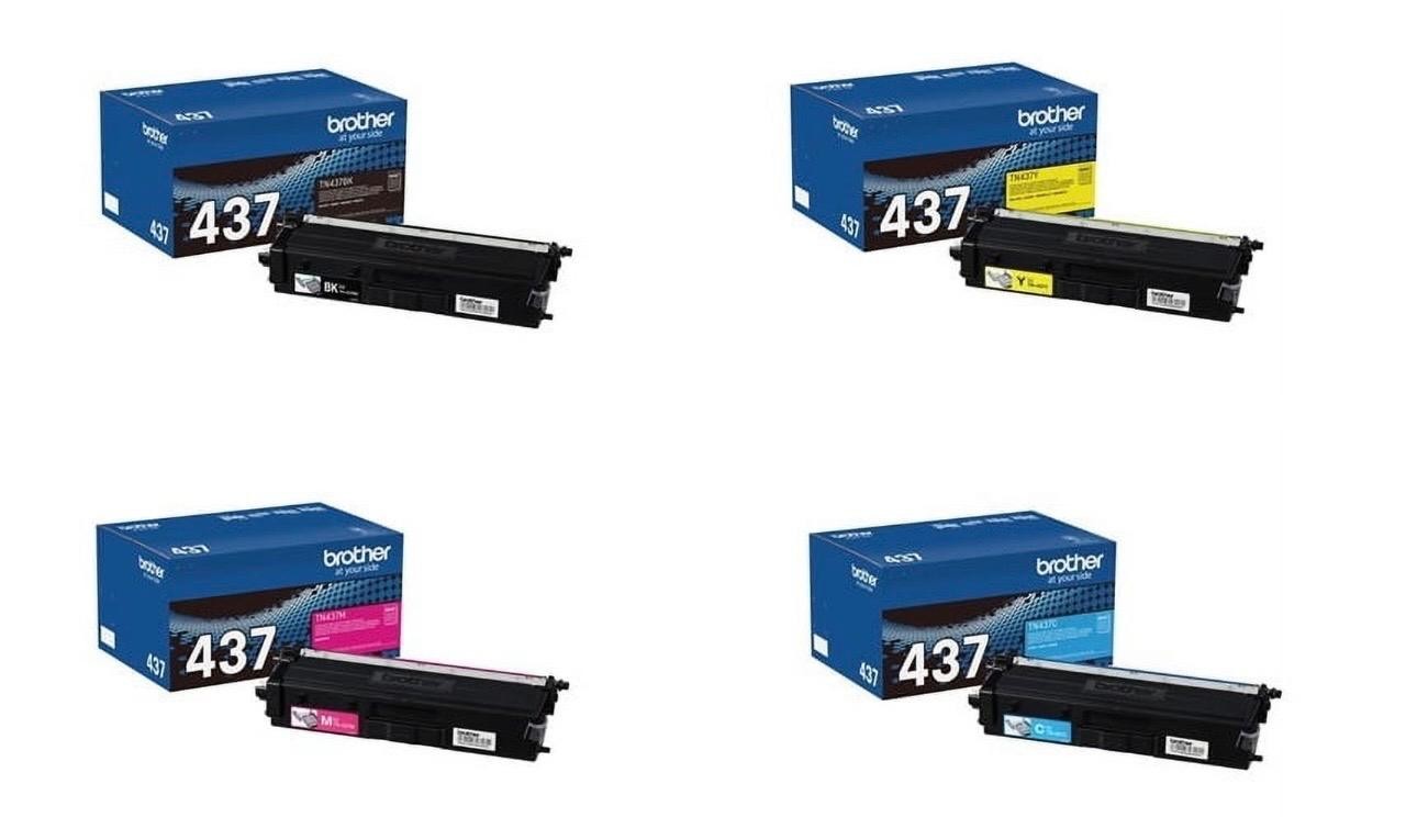 Brother TN437 High Yield Toner Cartridge 4-Pack (Black, Cyan, Magenta, Yellow)