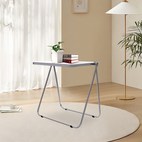 Foldable Acrylic Table, Space-Saving Small Desk Modern Design