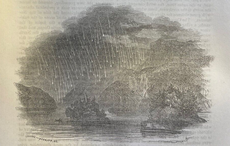 1850 Astronomy Shooting Stars and Meteoric Showers