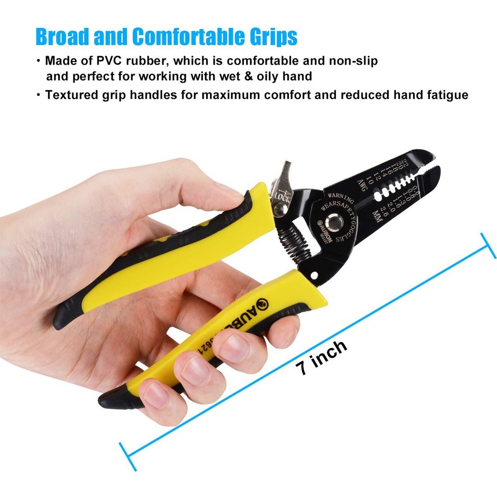2-Pack 10-22 AWG Wire Stripper Wire Cutter Gauge Stripper Wire Stripping Tool