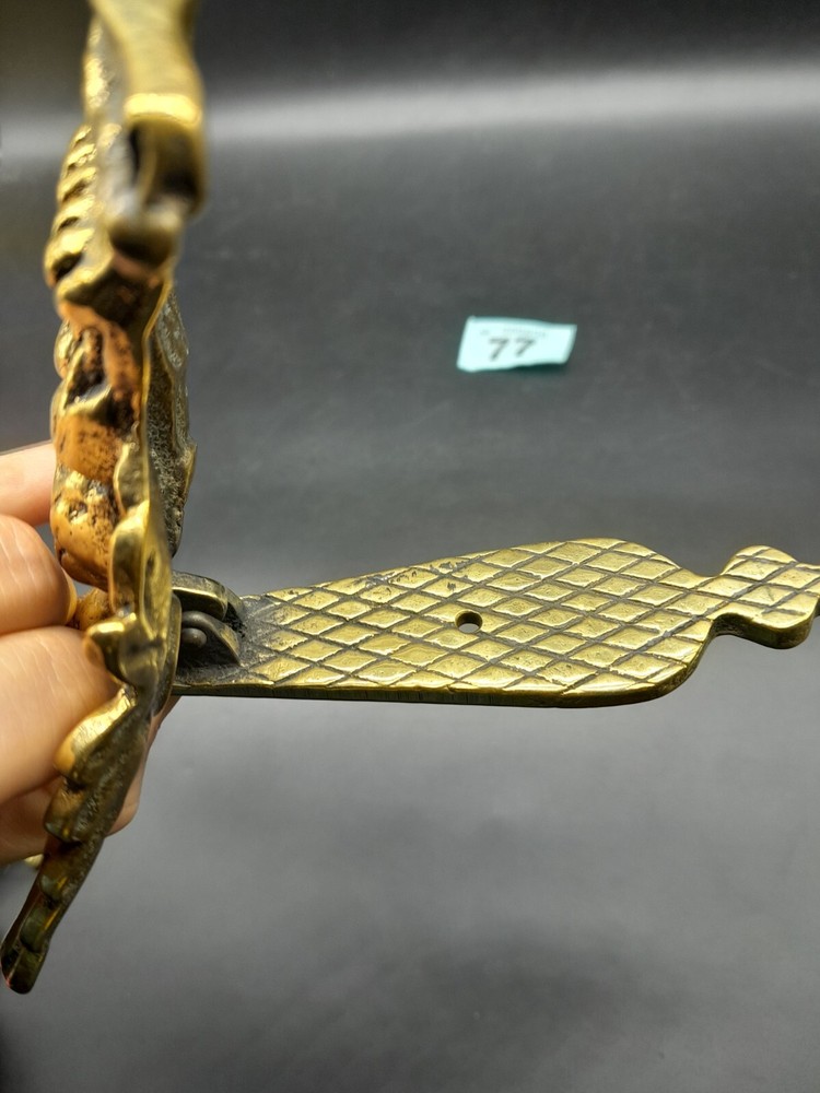 Antique cast solid brass eagle front door knocker 13.5 x 10.5cm #77