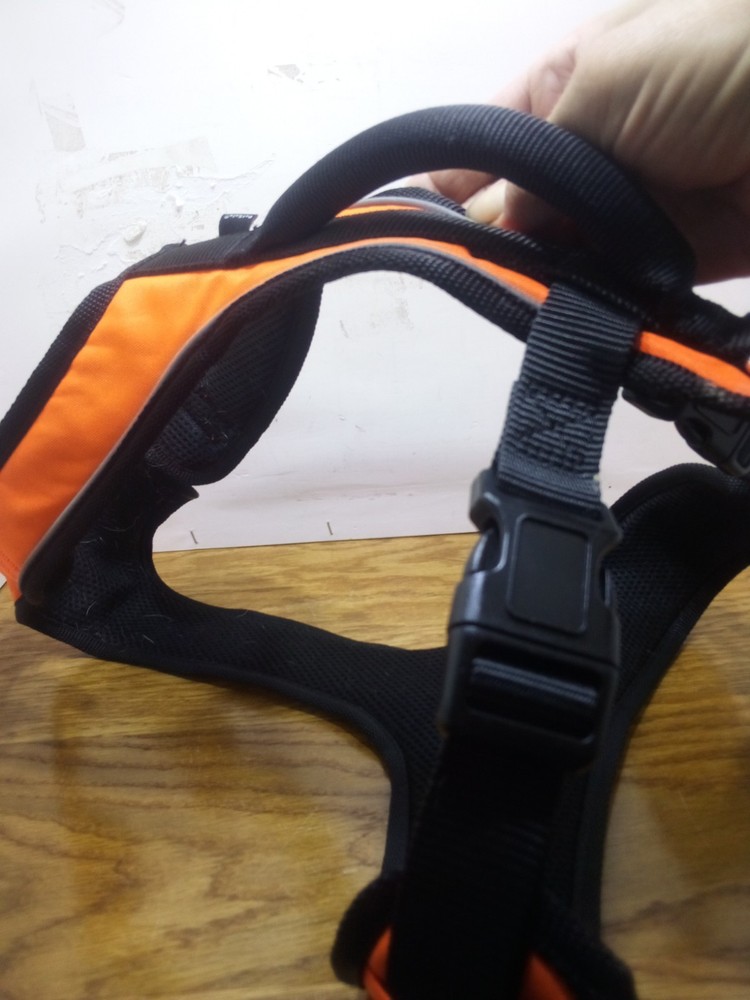 Orange Reflective Harness For Large Dog .