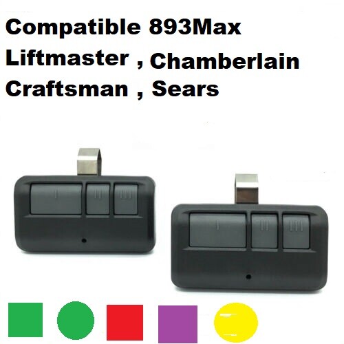 2 pack Compatible 893MAX 3 953EV Liftmaster Visor Remote Control Garage Opener