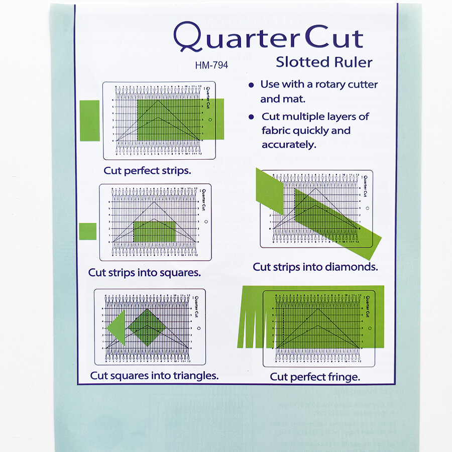 Quarter Cut Ruler Quickly cut various shapes, practical ruler for sewing machine