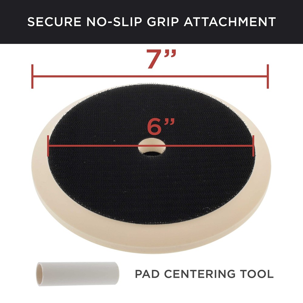 TCP Global Brand 7" Hook & Loop Grip Mount Universal Polisher Buffer Backing ...