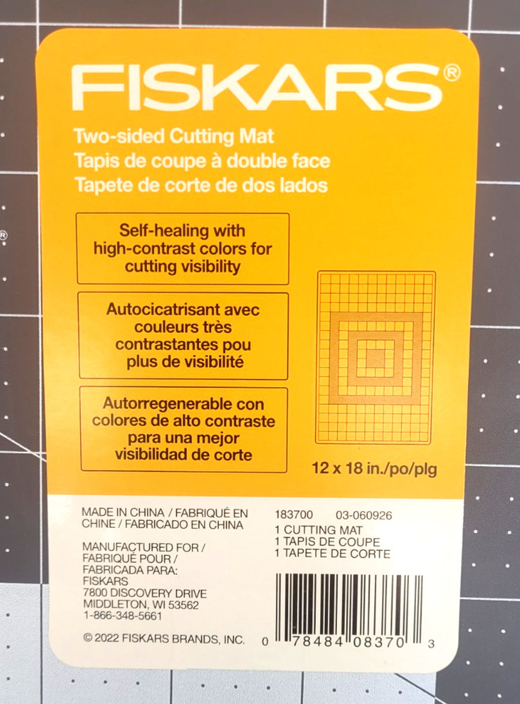 Fiskars Two-Sided Self-Healing Cutting Mat – 12” x 18” (3 PCS)
