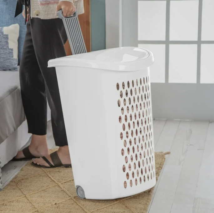 Sterilite Ultra™ Wheeled Hamper, Plastic Laundry Hamper with Handle