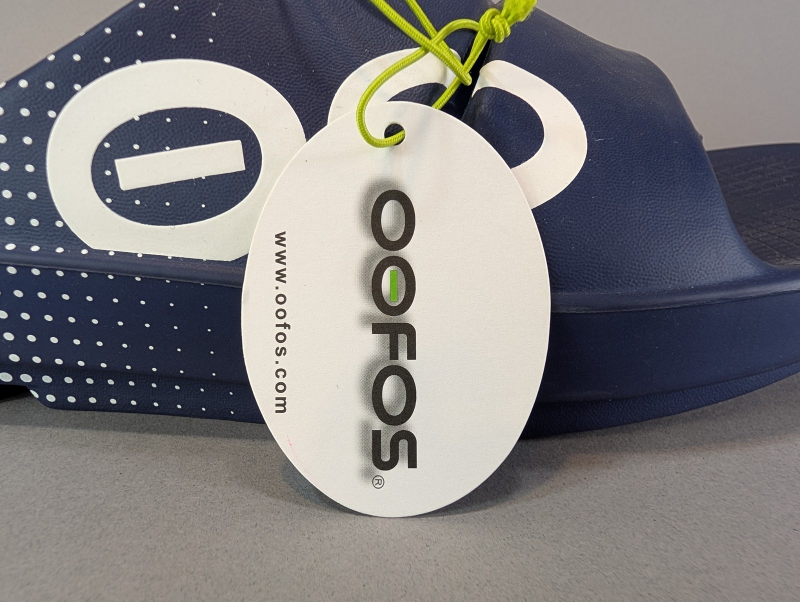 OOFOS Mens Size 14 OOAHH Sport Recovery Slide Sandals Matrix Navy Blue