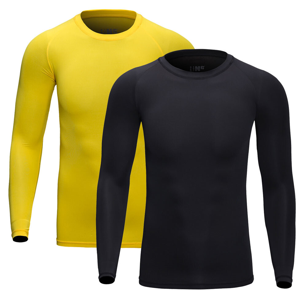 NEW Men Long Sleeve Quick Dry Compression Shirt Gym Tops Under Base Layer Tights