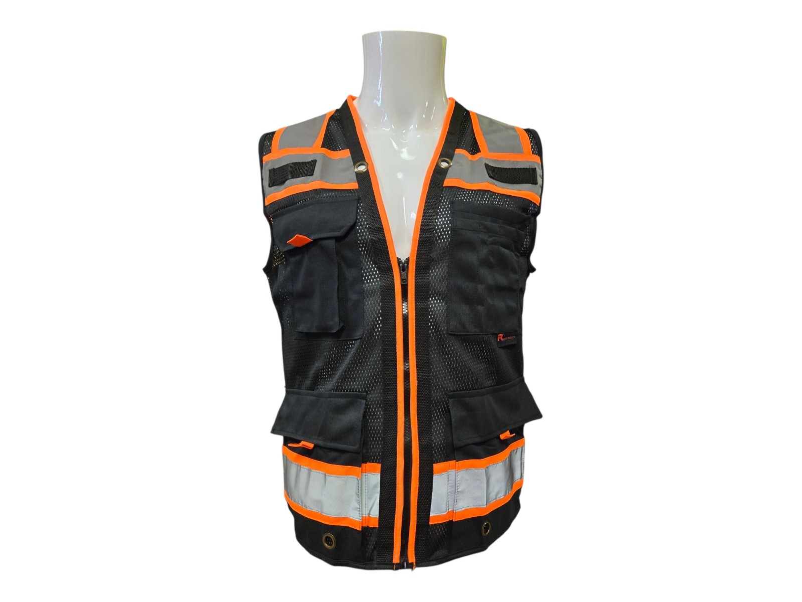 Black Hi-Vis Safety Vest With Plan Pocket, Size XS To 5XL