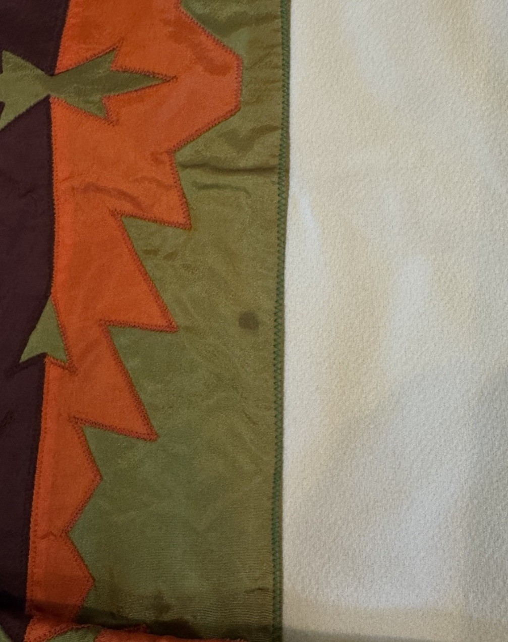 Native American Dance Shawl Knotted Fringe Orange,Brown,Green Ribbon 60x61