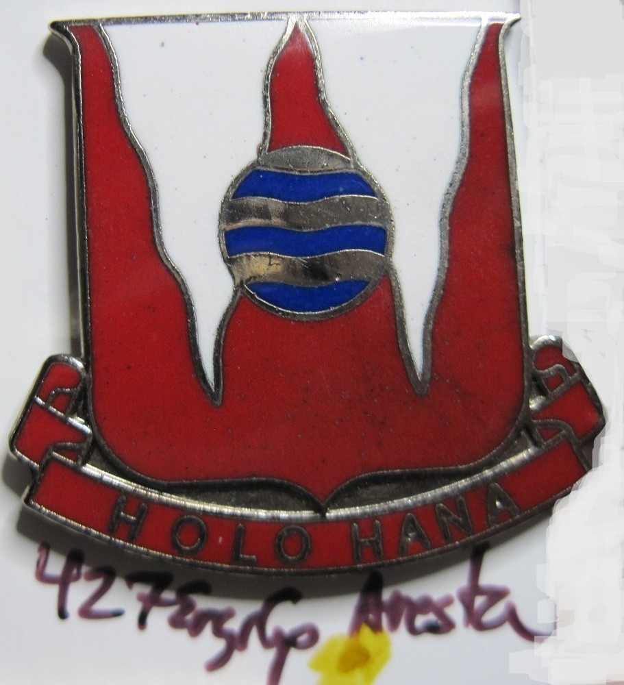 Army crest DUI DI CB clutchback  427th ENGINEER GROUP  gp  ARESTA