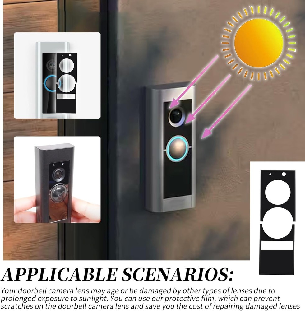 Replace Screen Protector For Ring Doorbell Pro Older Version w/double-sided tape