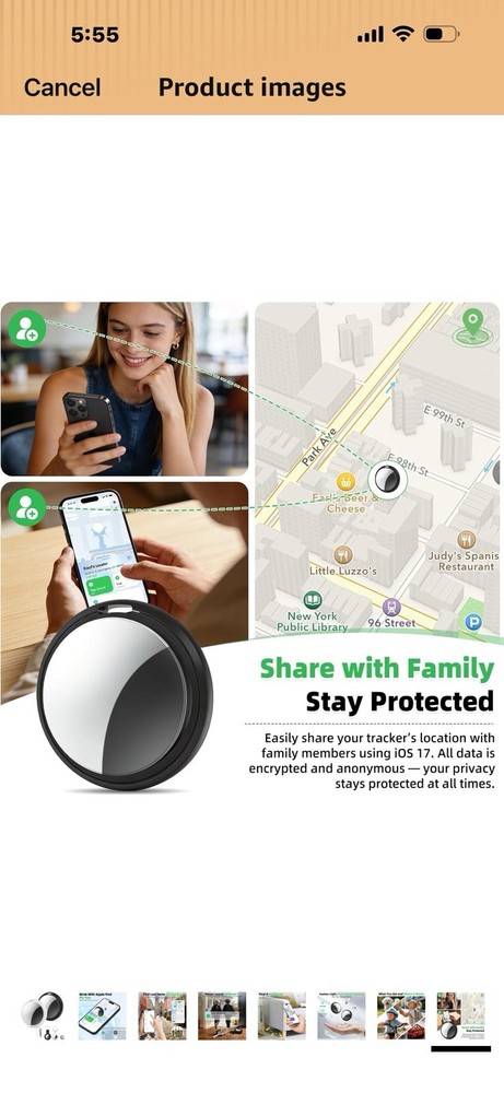 Air Tracker Tags-2 Pack Compatible with Apple Find My (iOS Only) Bluetooth Track