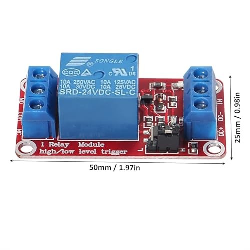 2pcs 24V 1 Channel Relay Module with Optocoupler Isolation Support 24 Volts