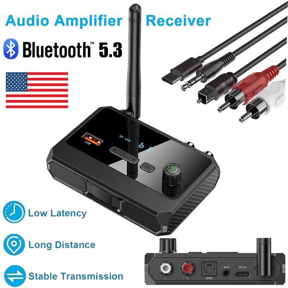 Bluetooth 5.3 Audio Receiver for Home Stereo, Wireless Adapter with Optical/USB