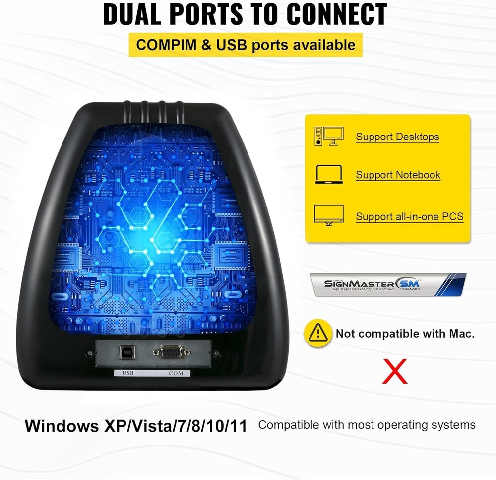 28-Inch Vinyl Cutter Plotter with LCD Display & Adjustable Speed - Signmaker'...