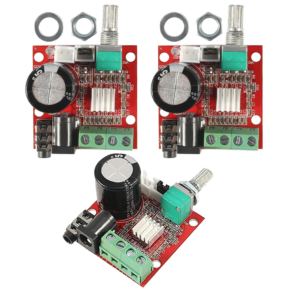 PAM8610 Mini 10W+10W Stereo Audio Power Amplifier Board Module Volume Control 3x