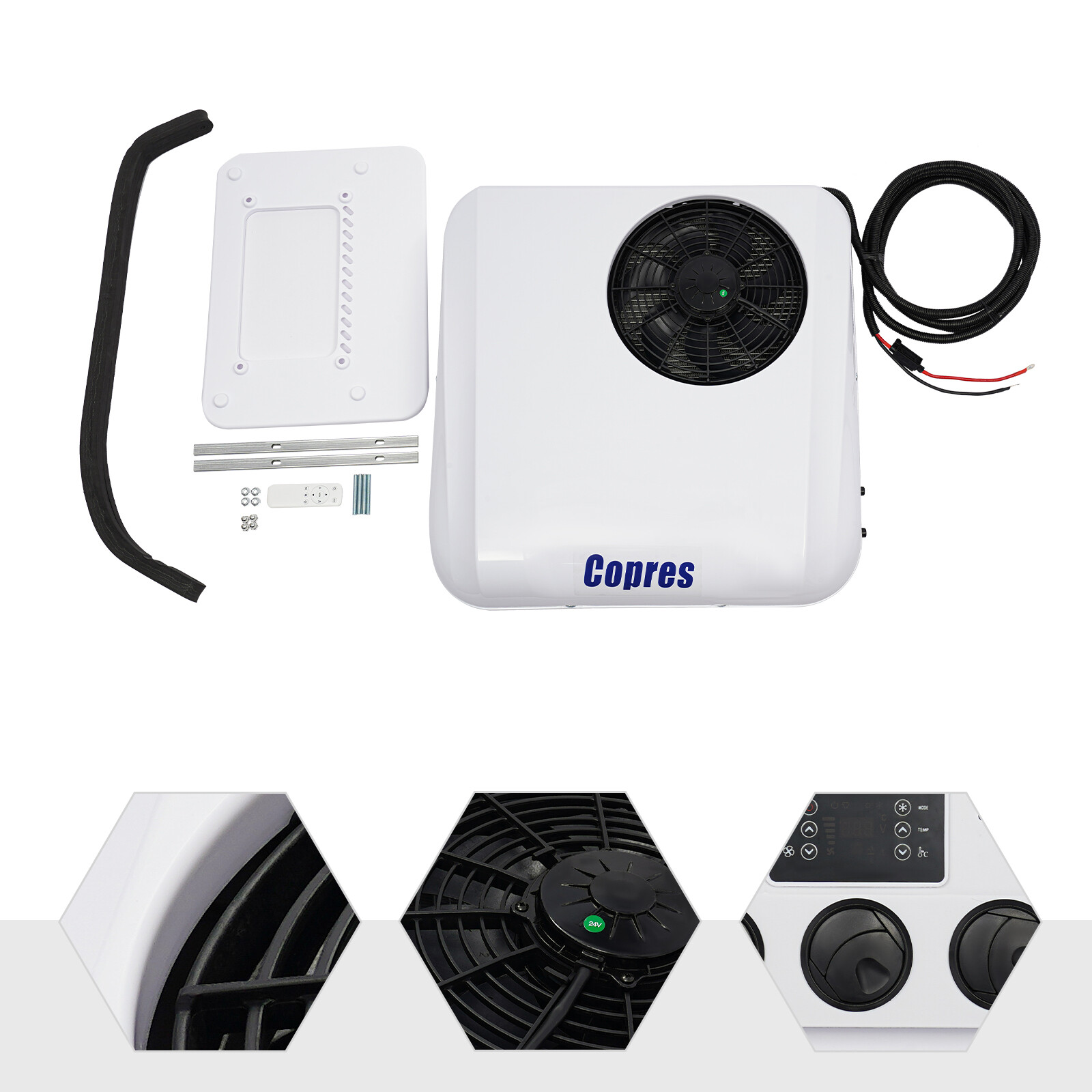 24V Rooftop Air Conditioner 2600W Cooling&Heat A/C Unit Fit RV Truck Caravan