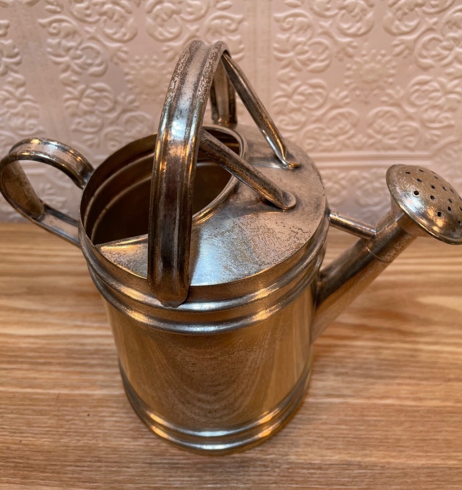 CHARMING small Antique Silver Plate Watering Can