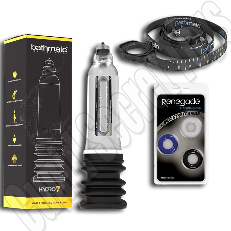 BATHMATE HYDRO 7 CLEAR BUNDLE HERCULES HYDROPUMP HYDROMAX WATER PENIS ENLARGER
