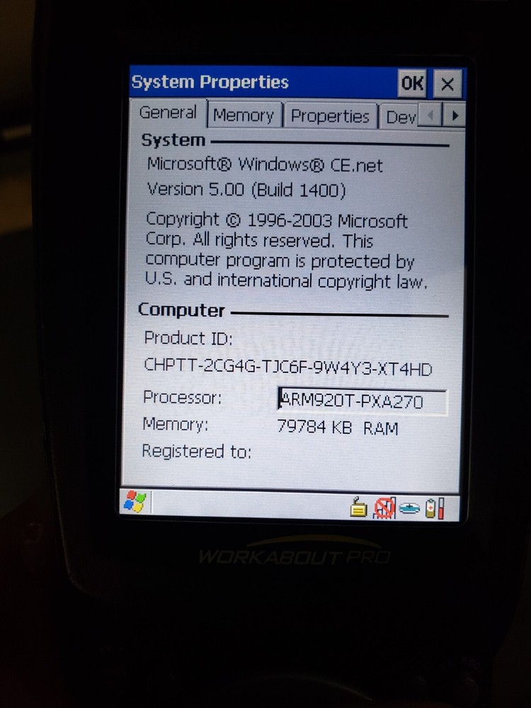 Psion Teklogix 7527C G2 Workabout Pro 3 Barcode Scanner Win CE 5.0 Open TekTerm