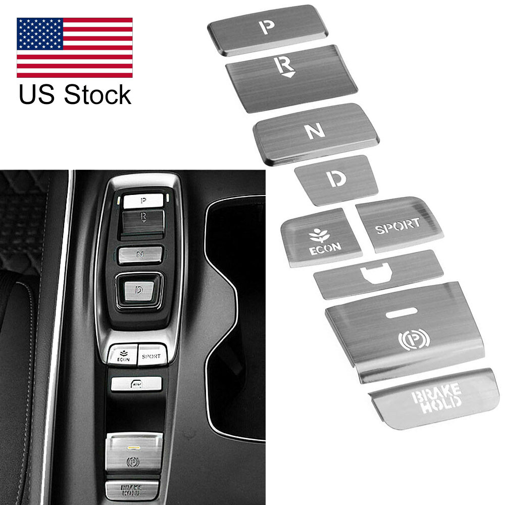 Silver Gear Shift Box Panel Button Interior Cover Trim For Honda Accord 18-21
