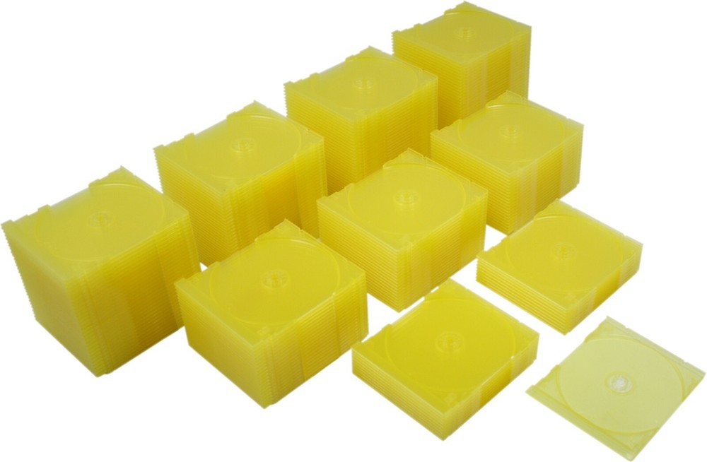 (200) CD Trays - Standard Replacement Inserts Colored Transparent Yellow
