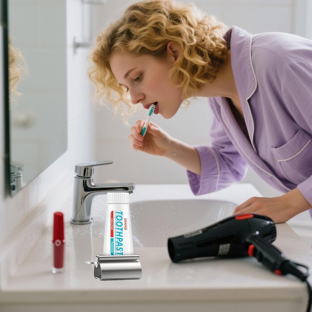 LOVEINUSA Toothpaste Tube Squeezer Dispenser, 2PCS Roller Silver