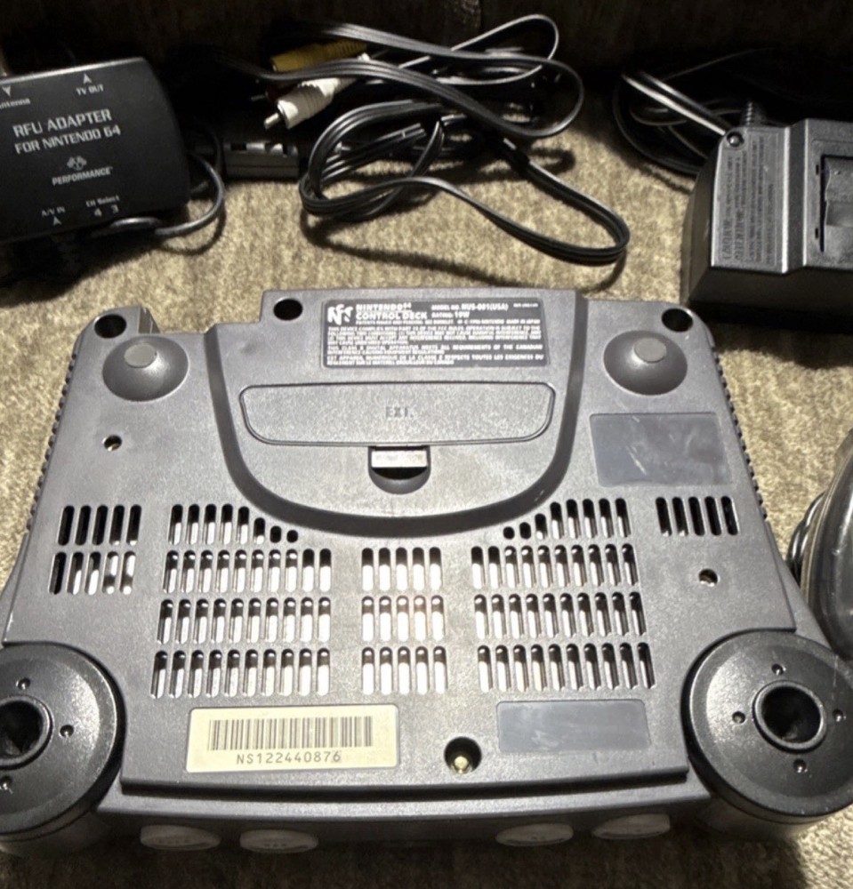 Nintendo 64 Gray Console (Expansion RAM, Controller, RCA, RFU) Cleaned & Tested