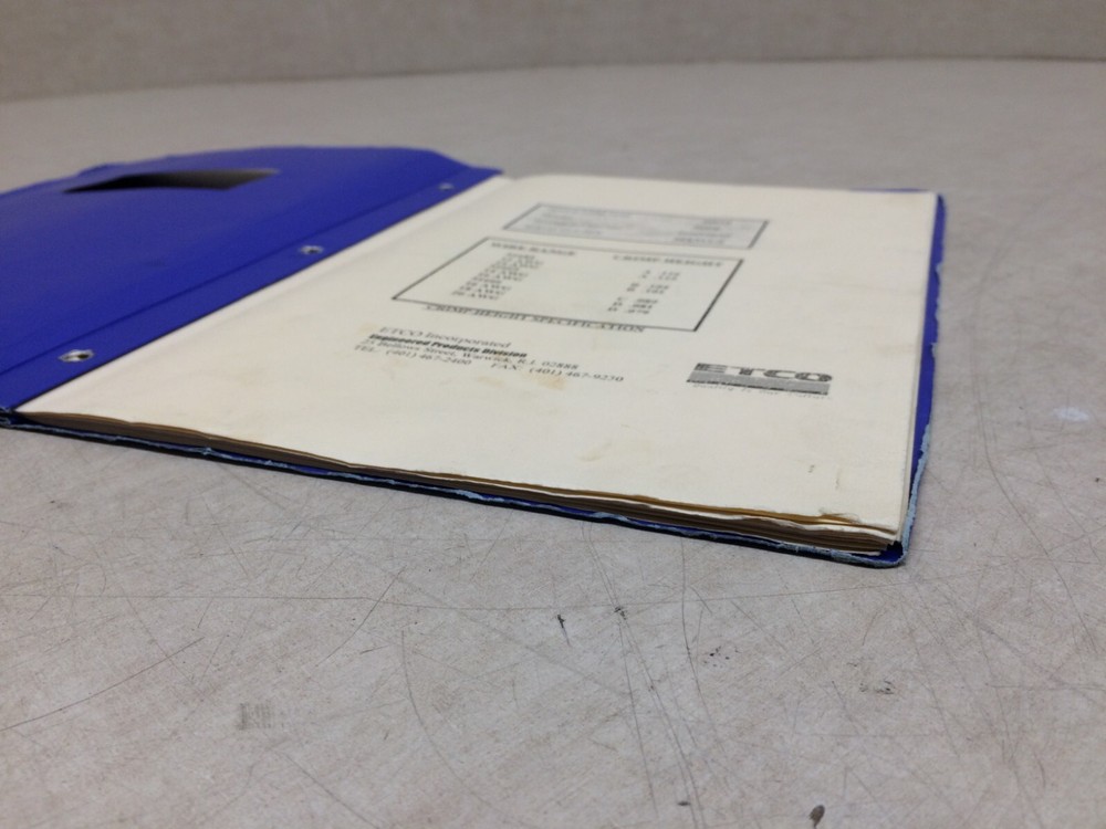 ETCO Mini Applicator Side Model 51665/66/85 Crimp Press Tool Manual Guide