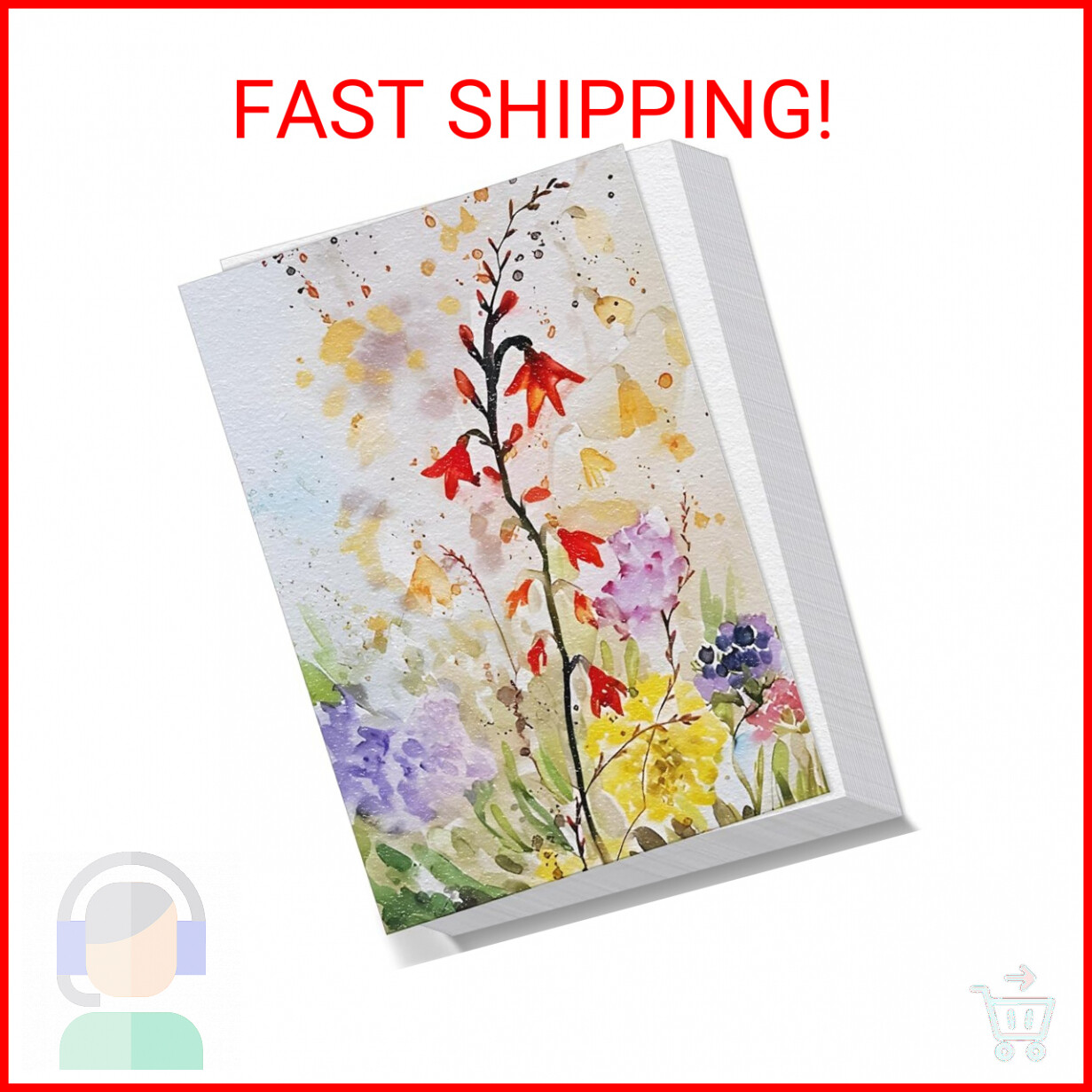 64 Sheets Watercolor Paper Cotton 140LB/300GSM Thick Off-White Cold Press Paper