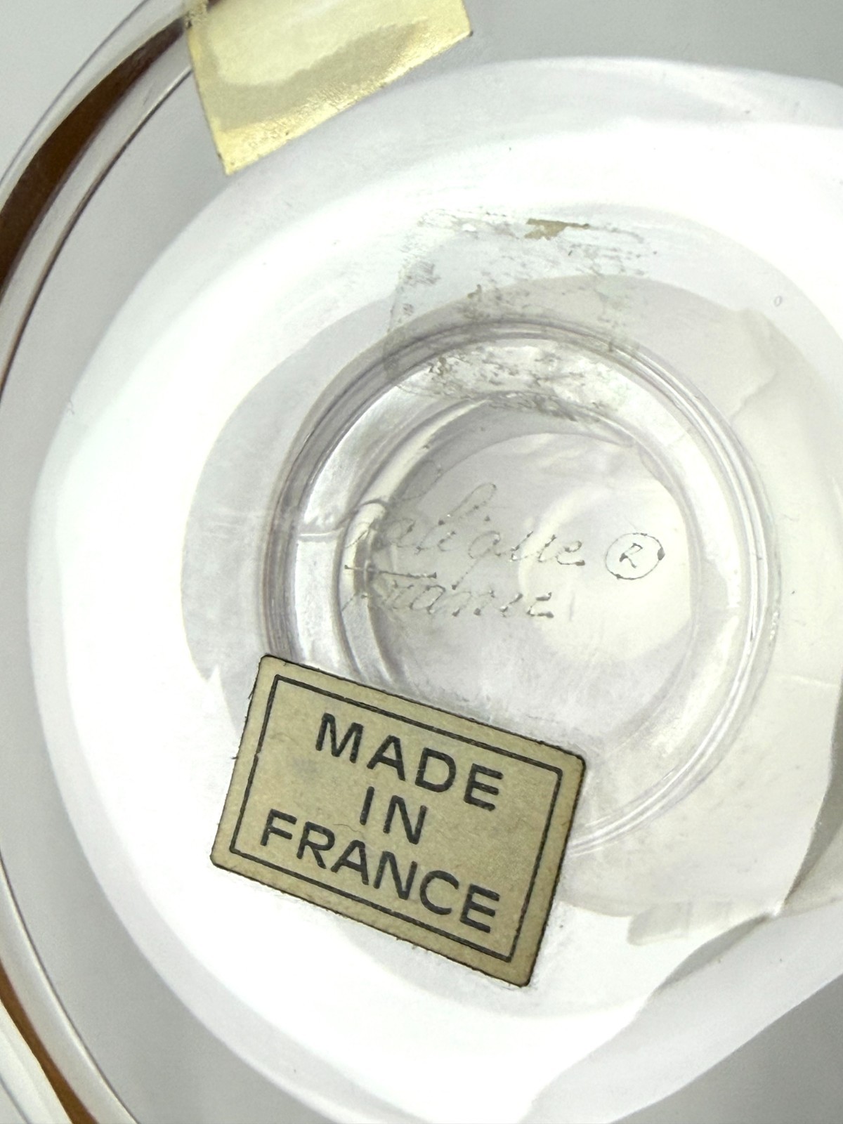 Lalique Pinson Finch 1970s Art Glass Ring Dish Clear & Frosted Crystal 2” Tall