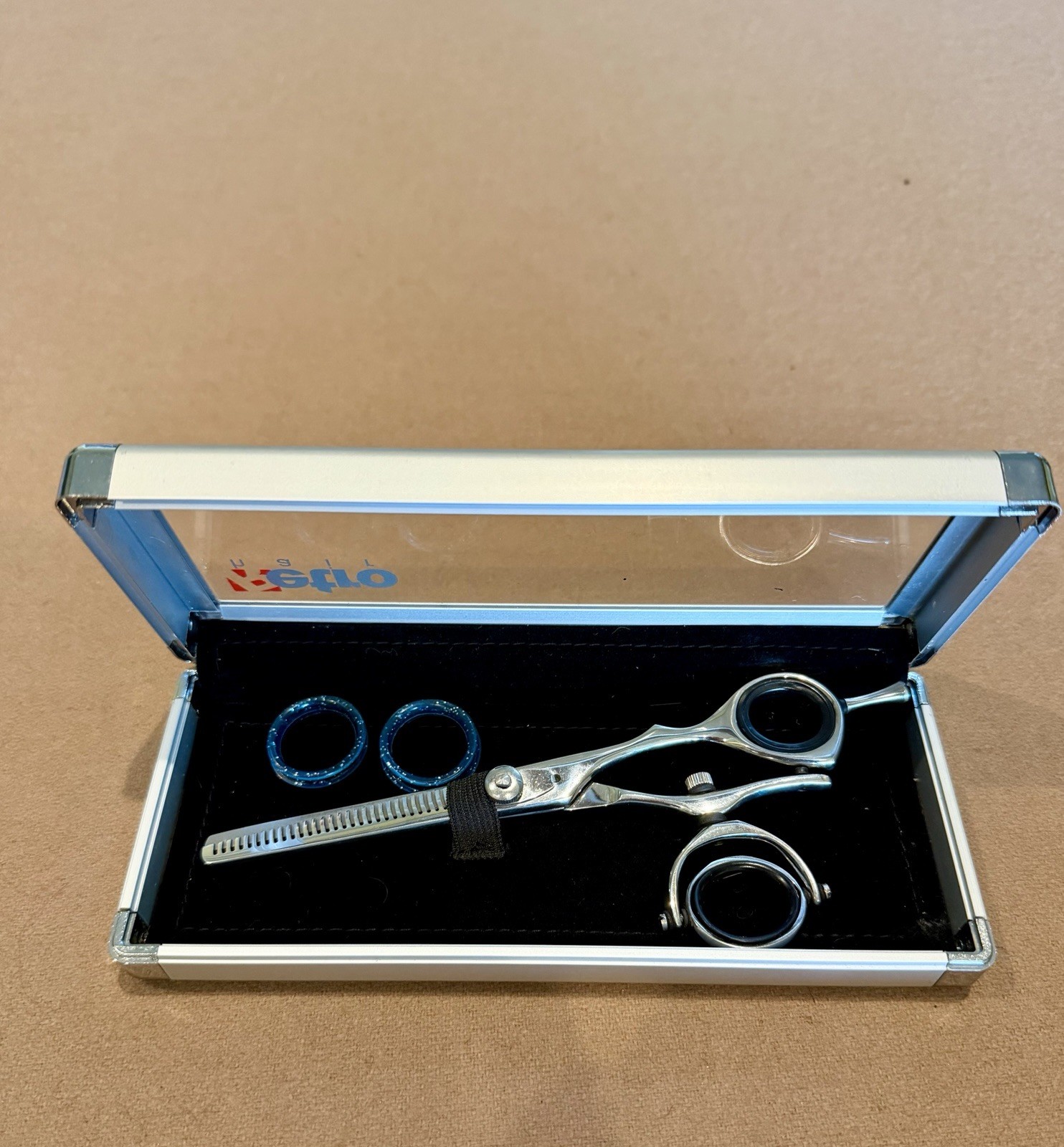 EXCELLENT CONDITION-ARTERO (etro) Thinning Shear Scissors Silver W/Original Case