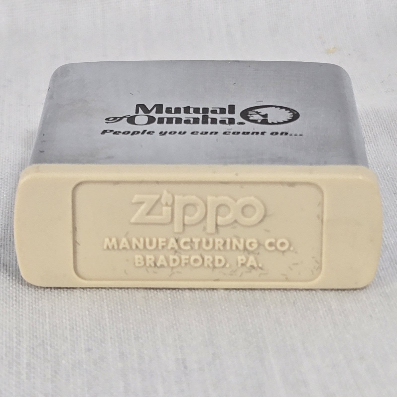 Zippo Mutual Of Omaha Metal Pill Box Vintage Advertising Tobacciana Promo Item
