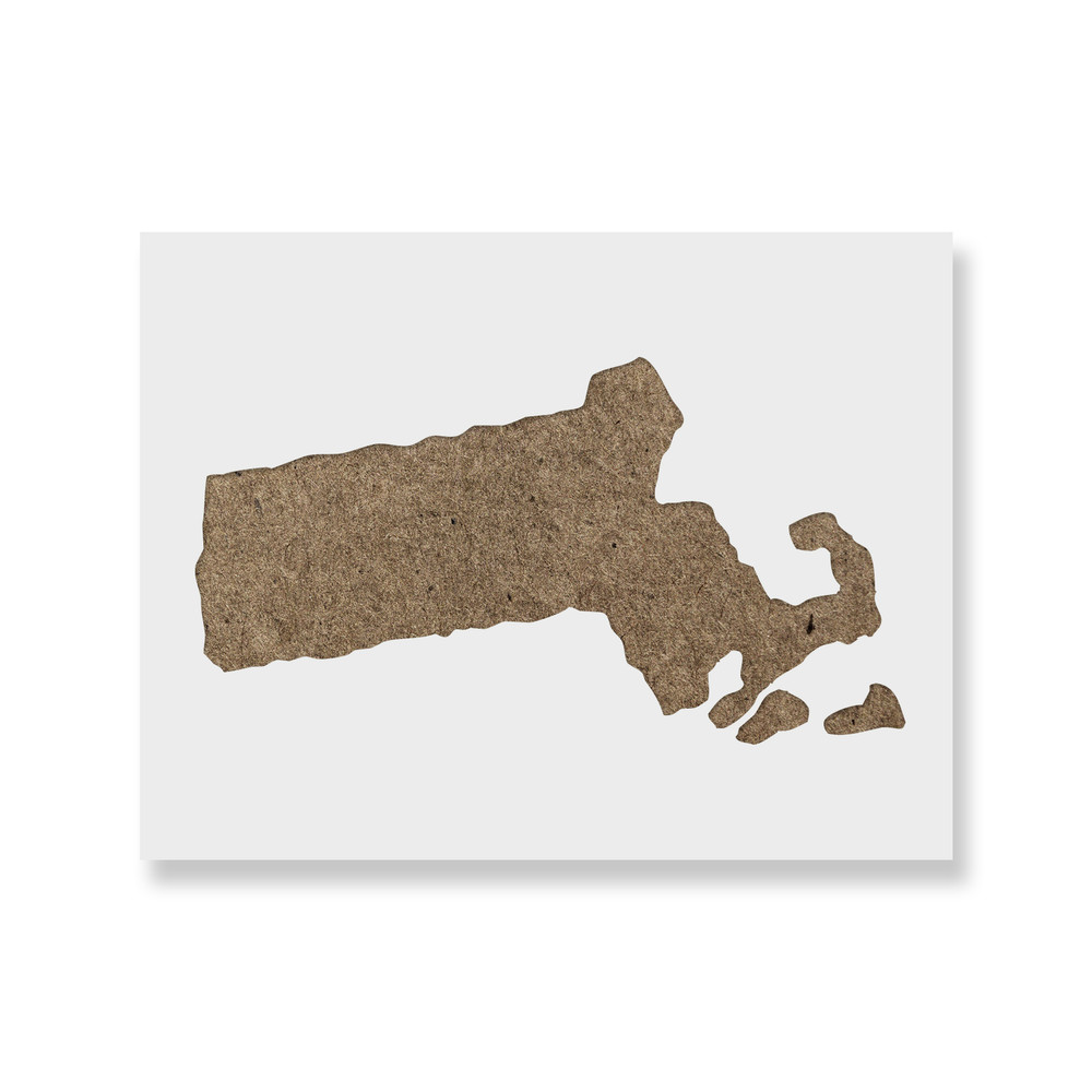 Massachusetts State Stencil - Durable & Reusable Mylar Stencils