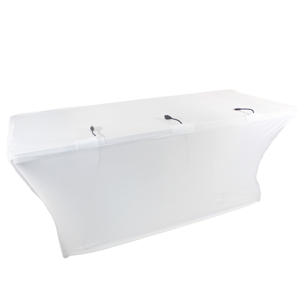 Pro X 6 Ft. Open Back Spandex Table Cover Scrim - White