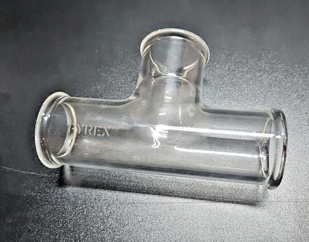 Pyrex Double Tough Beaded Process Pipe Tee 2" Diameter 6" Length T