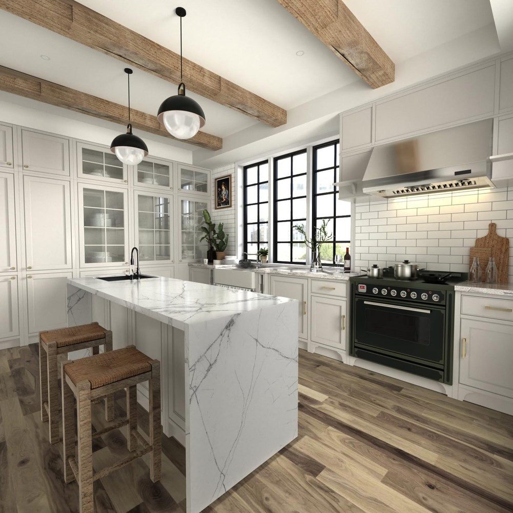 Cabinet Handles Kitchen Drawer Pulls and Knobs, 10Pack Gold 5inch Hole Center...