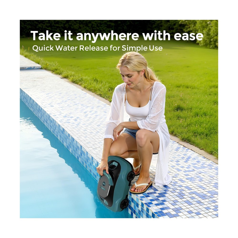 C5 Cordless Robotic Pool Cleaner with 180-Min Runtime, 2.7L Large Filter Bask...