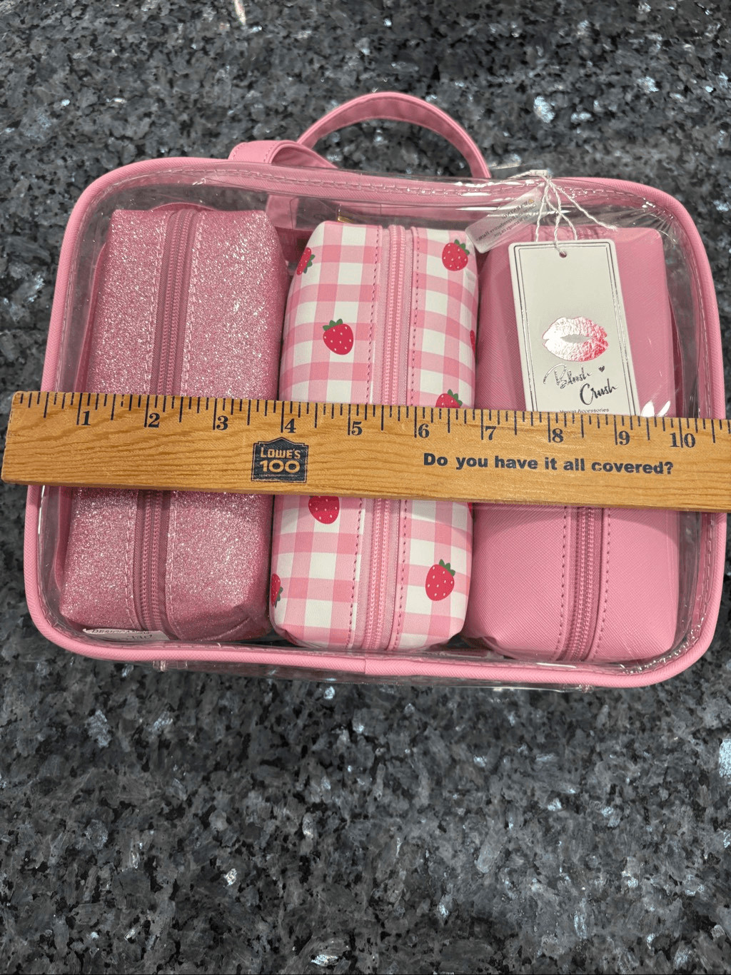 Blush Crush Pink Travel Cosmetic Bag Set 3 Piece Makeup Bags New