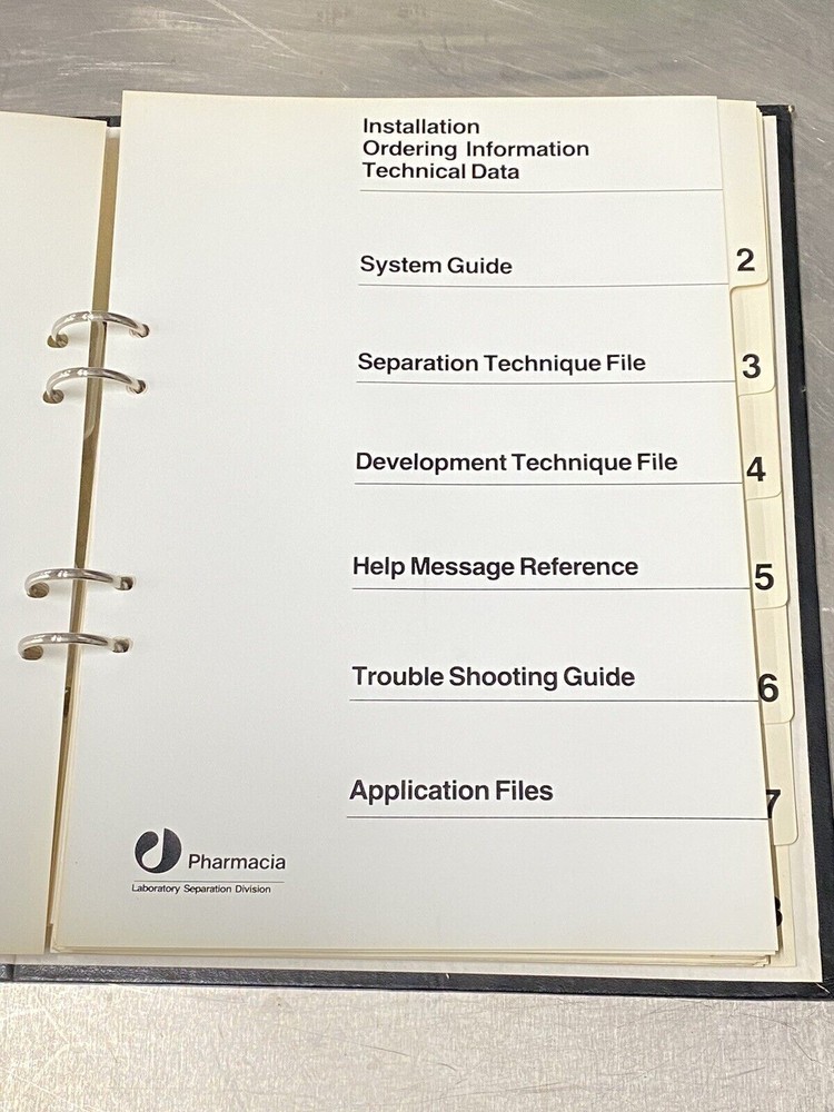 Pharmacia Phast System - Users Guide / Instruction / Manual