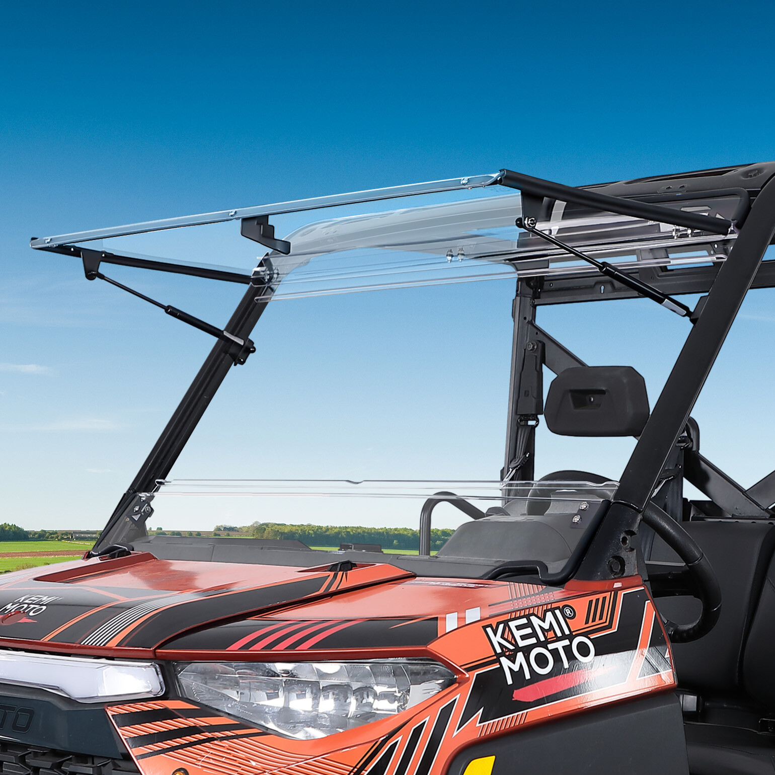 Scratch Resistant Front Flip Windshield for Polaris Ranger XP 900/ 1000 Crew