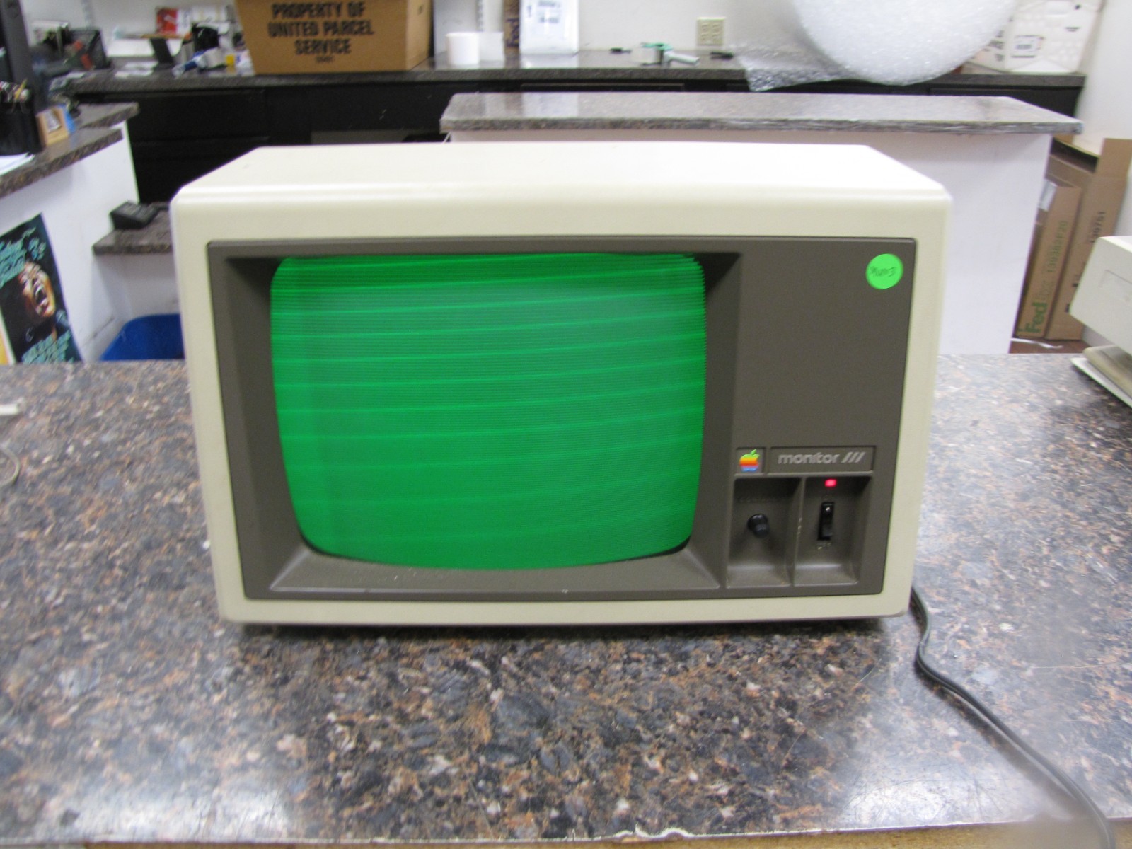 Vintage Apple Monitor III CRT Green Monochrome A3M0039 as-is