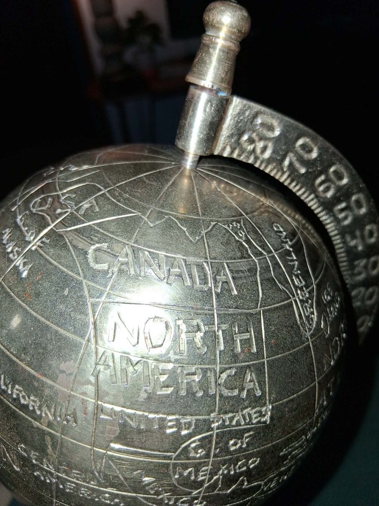 MARITIME NAVIGATIONAL SOLID BRASS WORLD GLOBE
