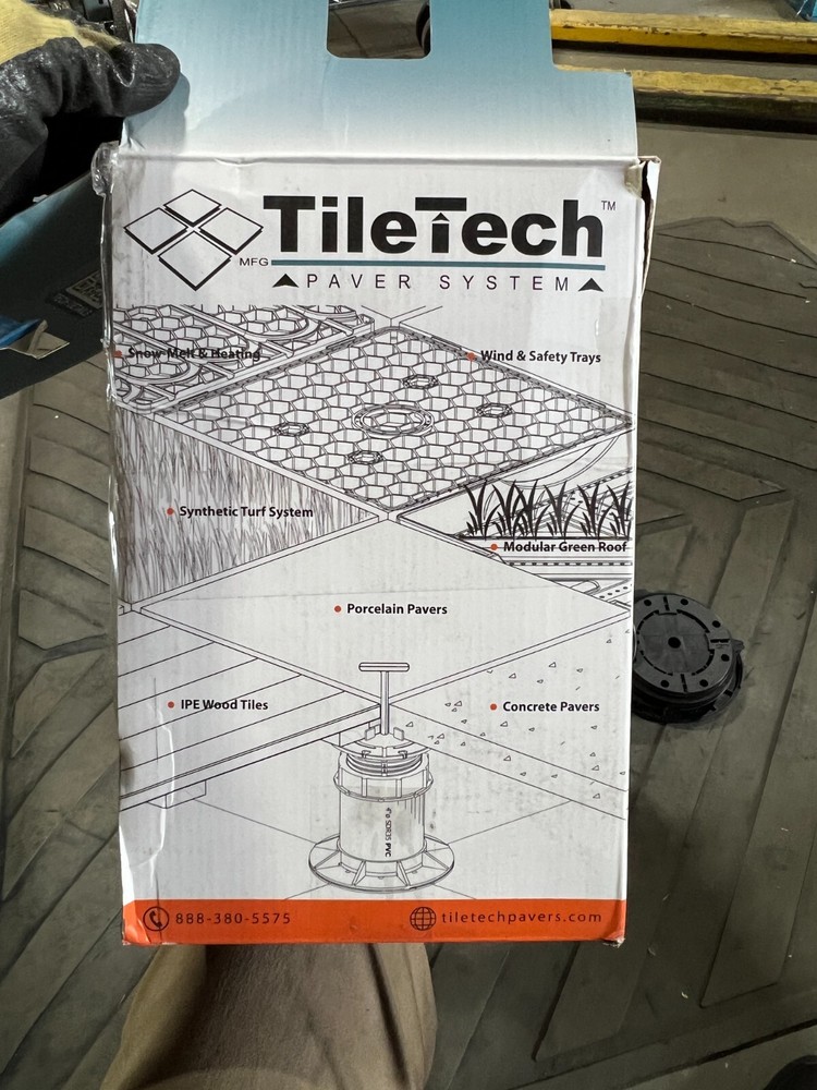 Tile Tech Paver Hybrid Adjustable Pedestal System White & Black Stackable