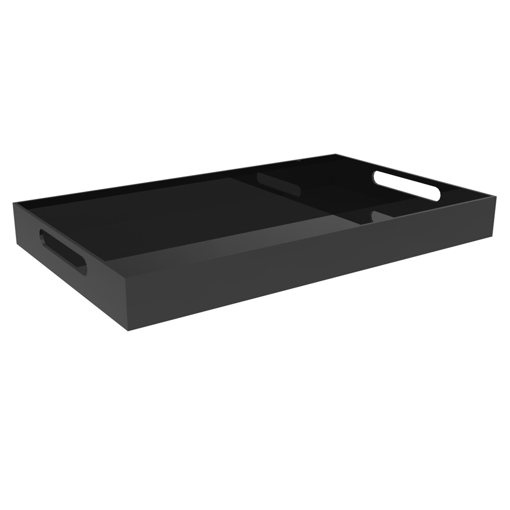 Vale Arbor Open Box Acrylic Serving Tray - Large Black